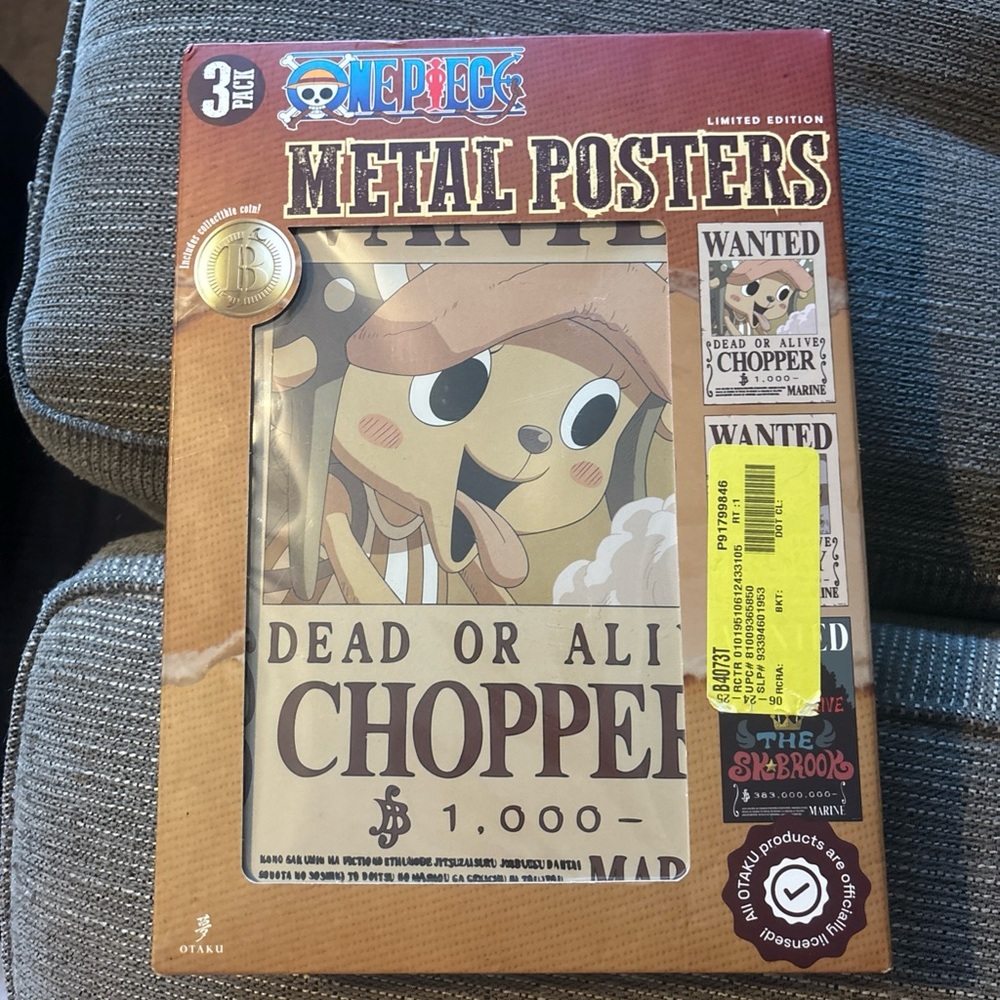One Piece Limited Edition Metal Wanted Posters (3-Pack)–Chopper, Franky, Brook